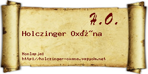 Holczinger Oxána névjegykártya